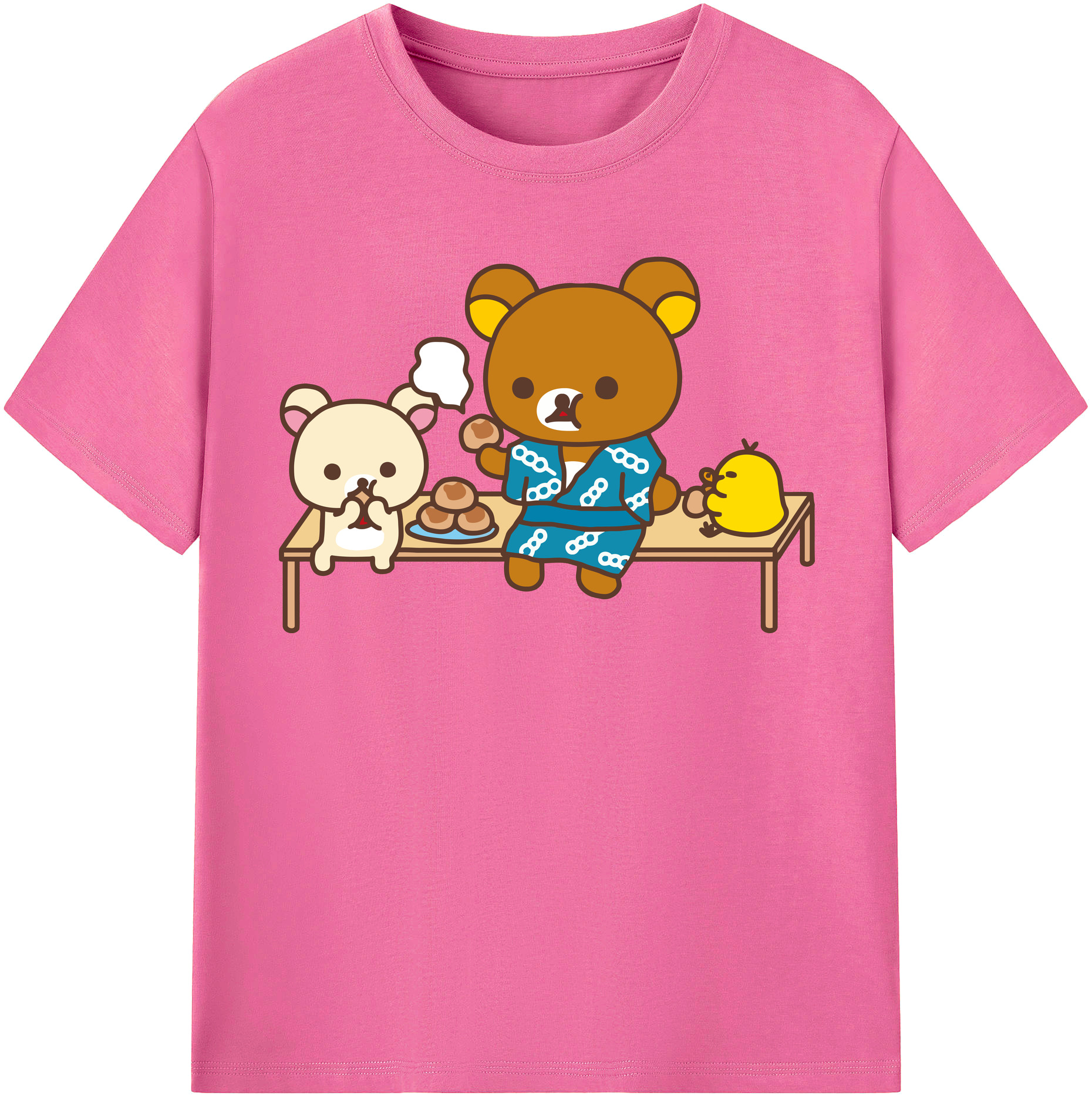 （画像用） リラックマ リラックマ キイロイトリ Rilakkuma Korilakkuma Kiiroitori レディースカジュアルプリントTシャツ（綿100％）